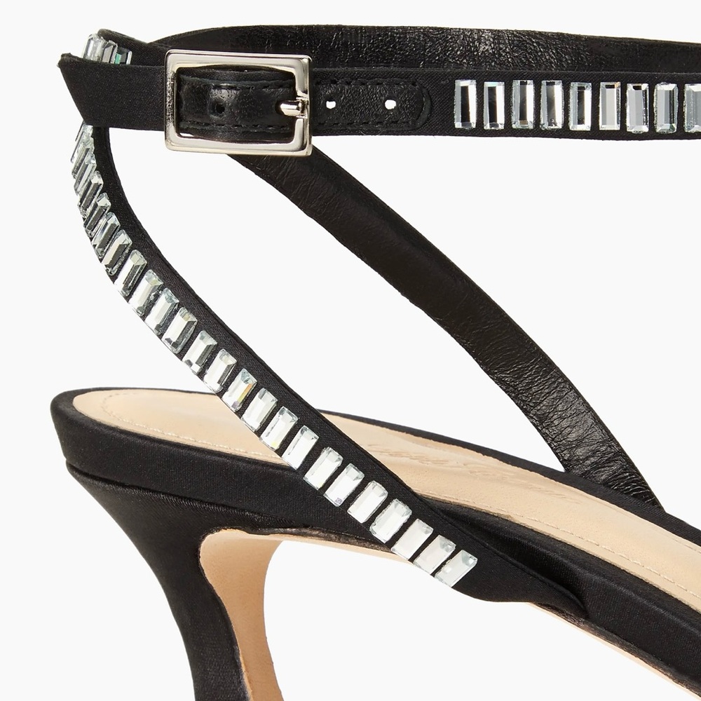 Saks Fifth Avenue Black and Silver Strappy Sandals - Picture 3 of 5